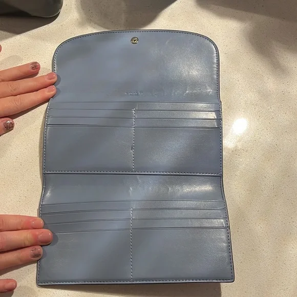 Coach New York Trifold Wallet Baby Blue - Picture 3 of 5